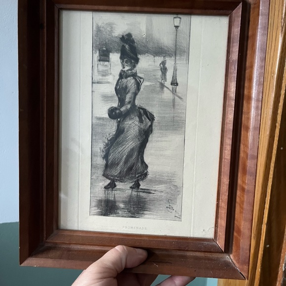 Frame with Parisian 1900 scene - Picture 1 of 8